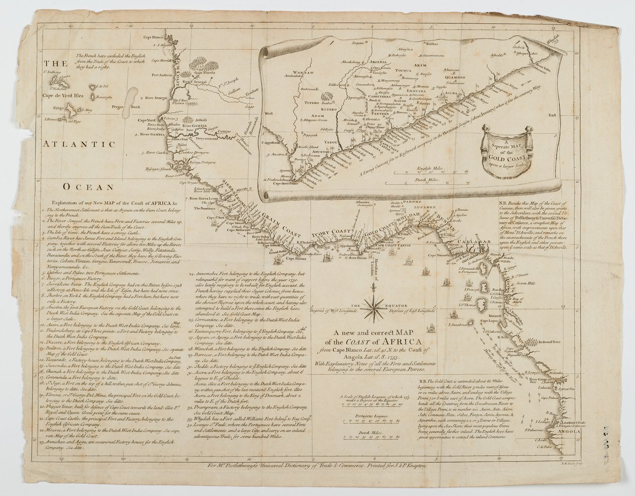 Mapa da costa da África, 1753 de Richard William Seale