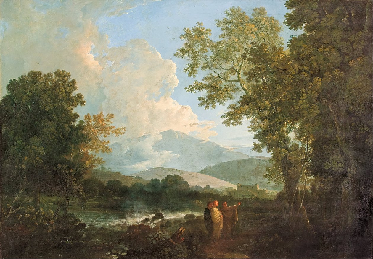 Cícero com seu amigo Atticus e seu irmão Quintus, em sua villa em Arpinum de Richard Wilson