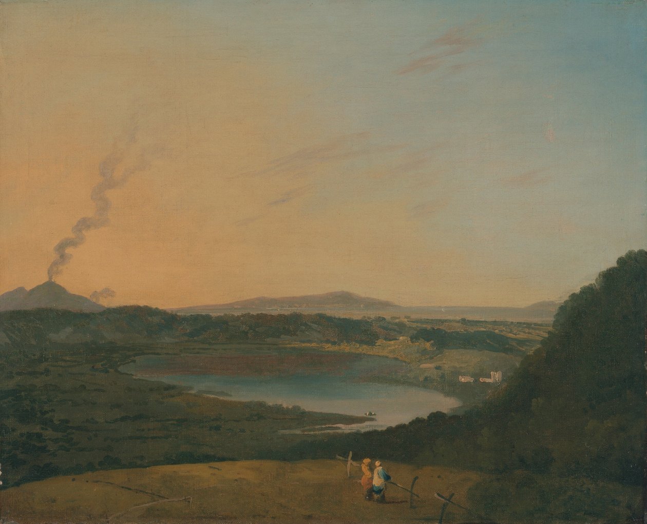Lago dAgnano com o Vesúvio à distância de Richard Wilson