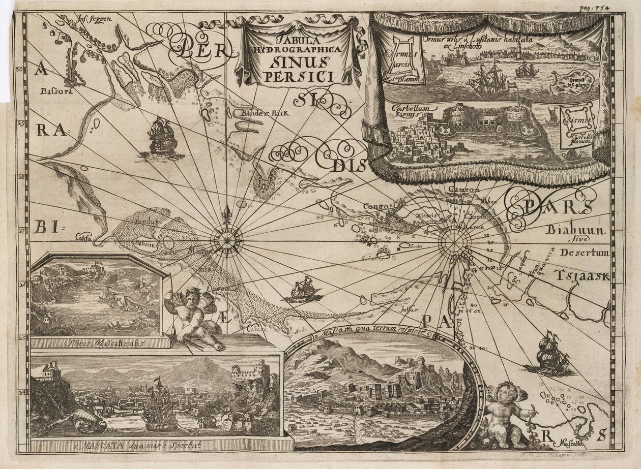 Mapa hidrográfico do Golfo Pérsico de John Pardon