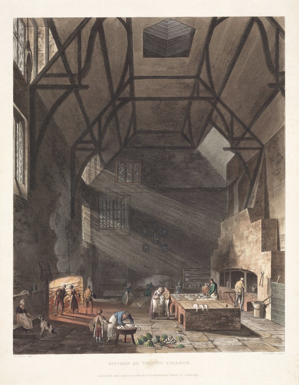 "Kitchen of Trinity College", Cambridge, início do século XIX. de John Pardon