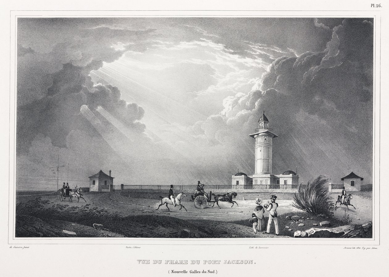 Farol em Port Jackson, Nova Gales do Sul, Austrália de John Pardon