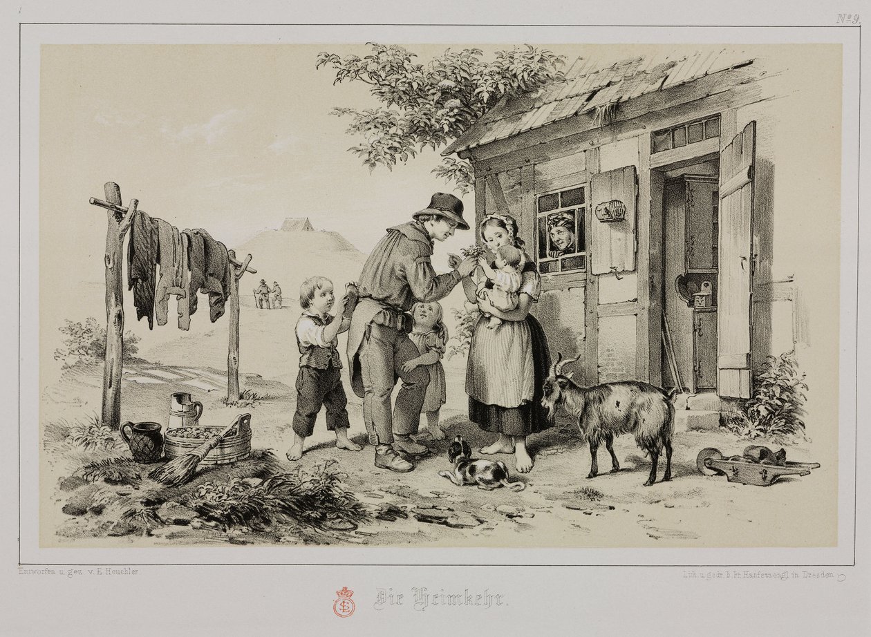 Mineiro de regresso a casa, Alemanha, c 1851 de John Pardon