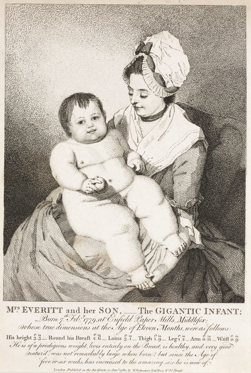 "A Sra. Everitt e o seu Filho; o Bebé Gigante de John Pardon