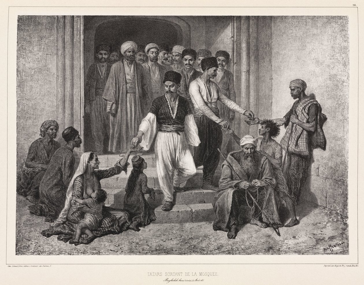 Tatars saindo da mesquita, Baghtcheh-Sarai, Crimeia de John Pardon