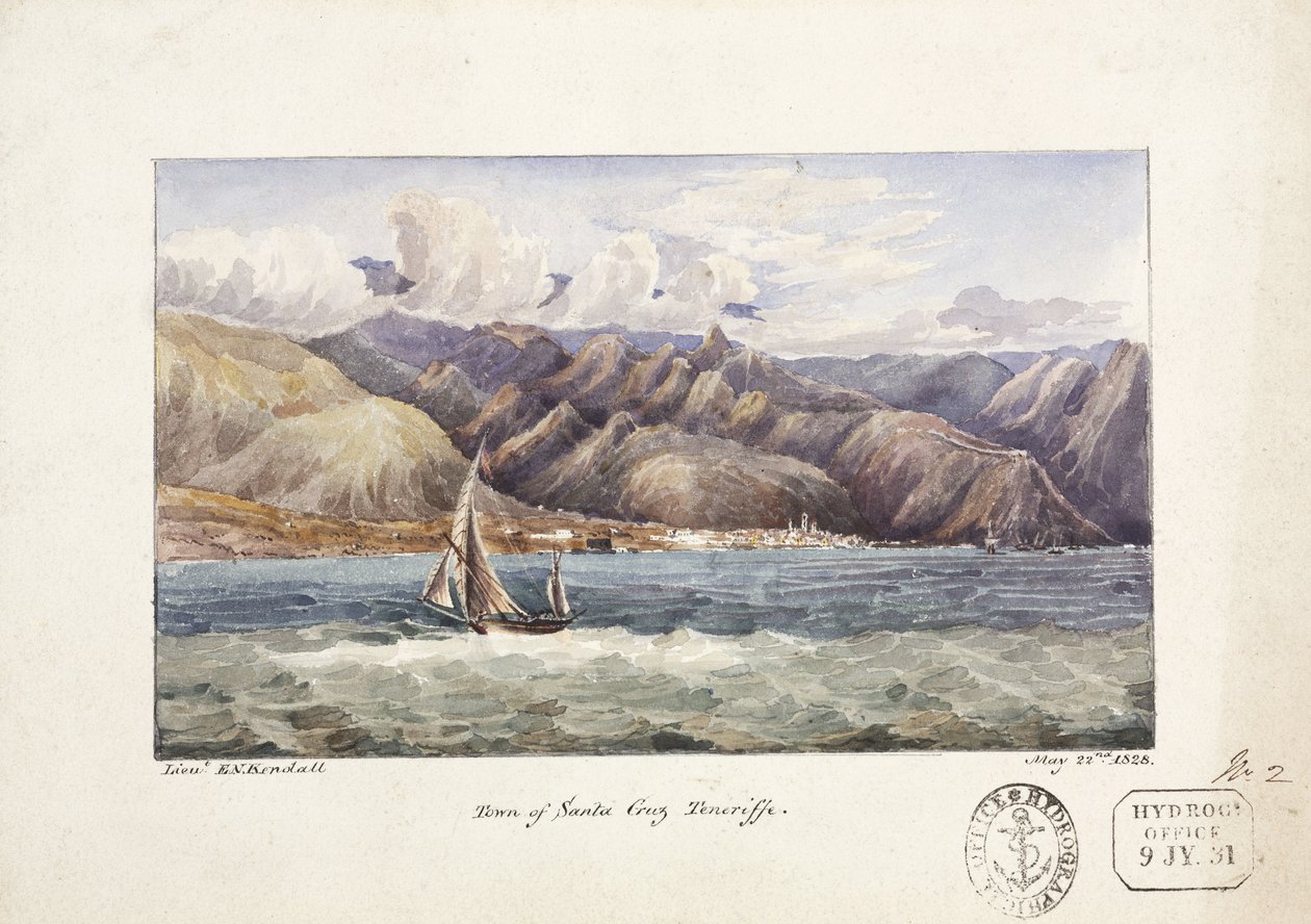 Cidade de Santa Cruz, vista da água, Tenerife, 22 de maio de John Pardon
