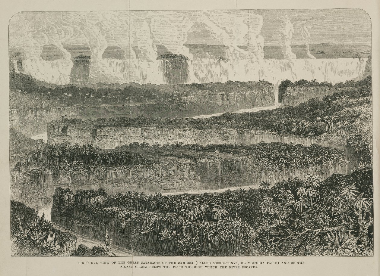 Victoria Falls, África, c 1855 de John Pardon