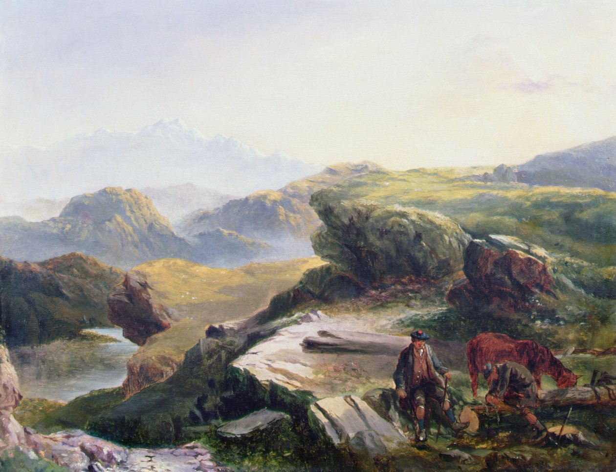 Os Lenhadores (óleo sobre tela) de Richard Ansdell