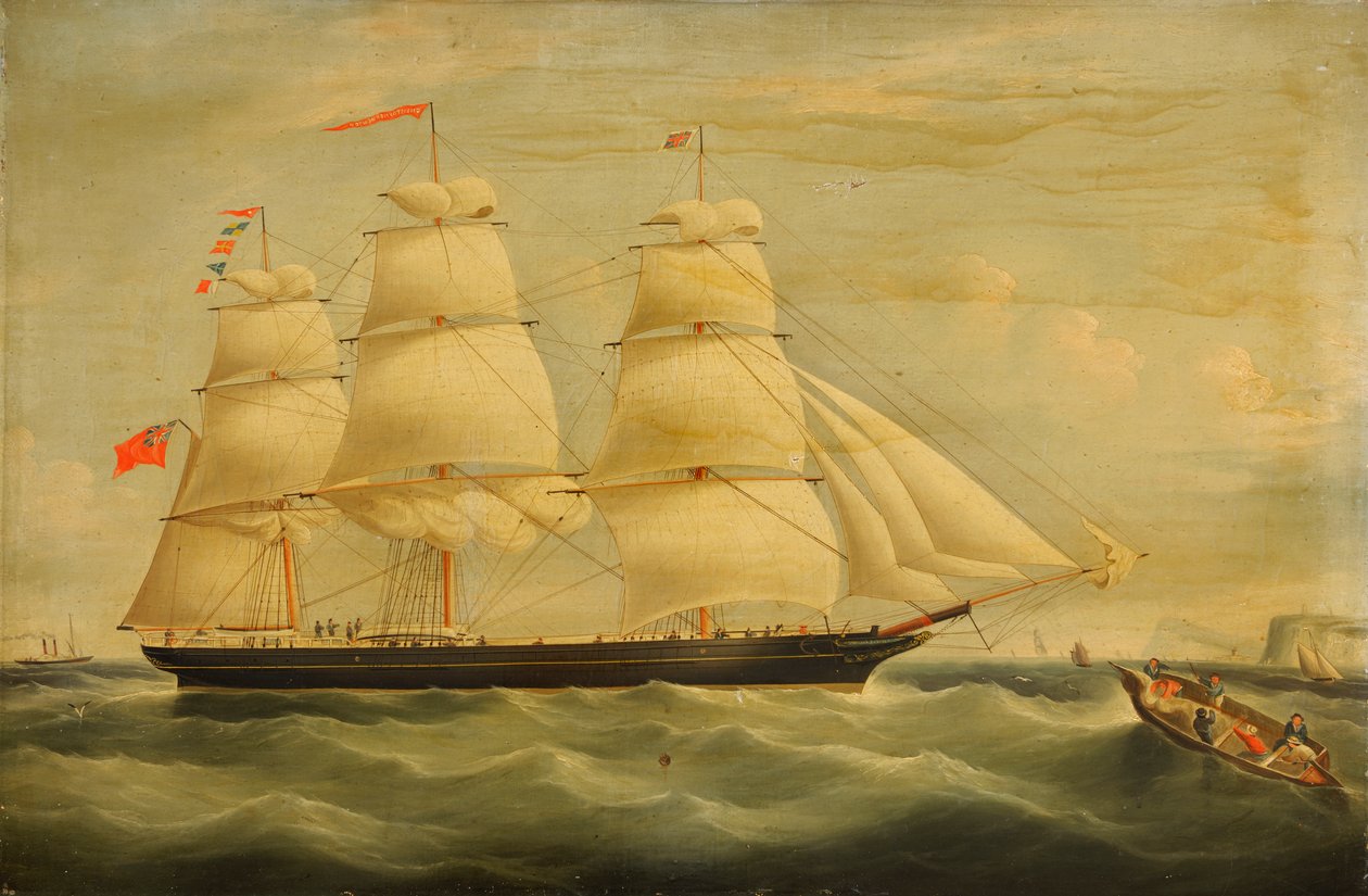 O clipper "Christopher Newton", meados do século XIX (óleo sobre tela) de Richard B. Spencer