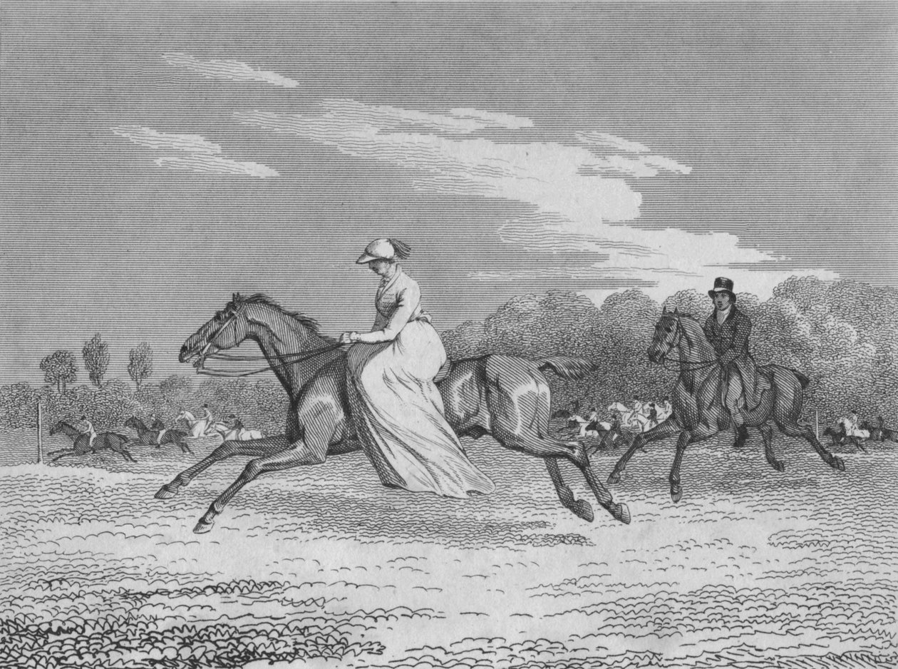 A senhora nas corridas de Egham, c1810 de Richard Barrett Davis