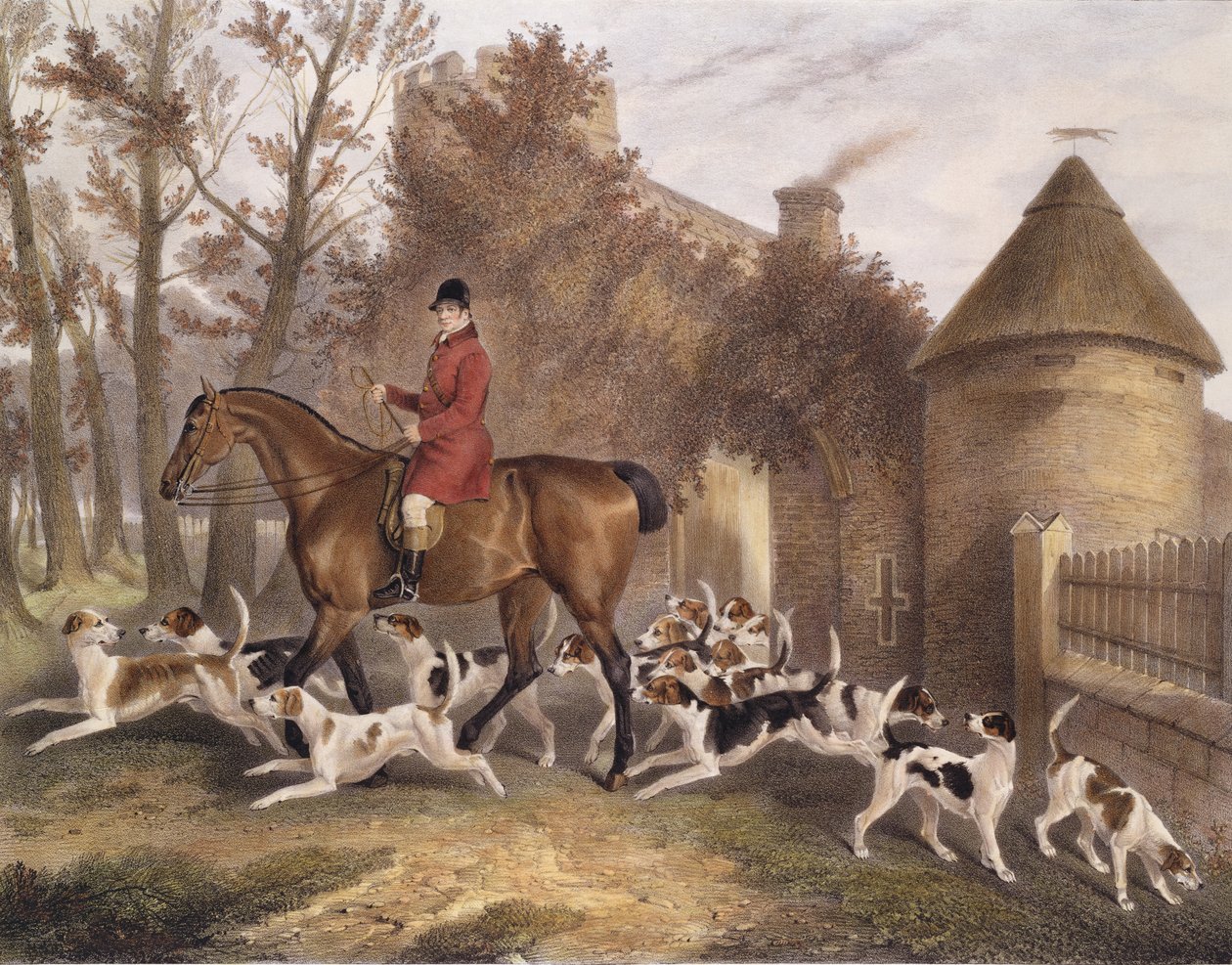 W. Sebright, Caçador dos Milton Hounds, gravado por JW Giles, 1839 de Richard Barrett Davis