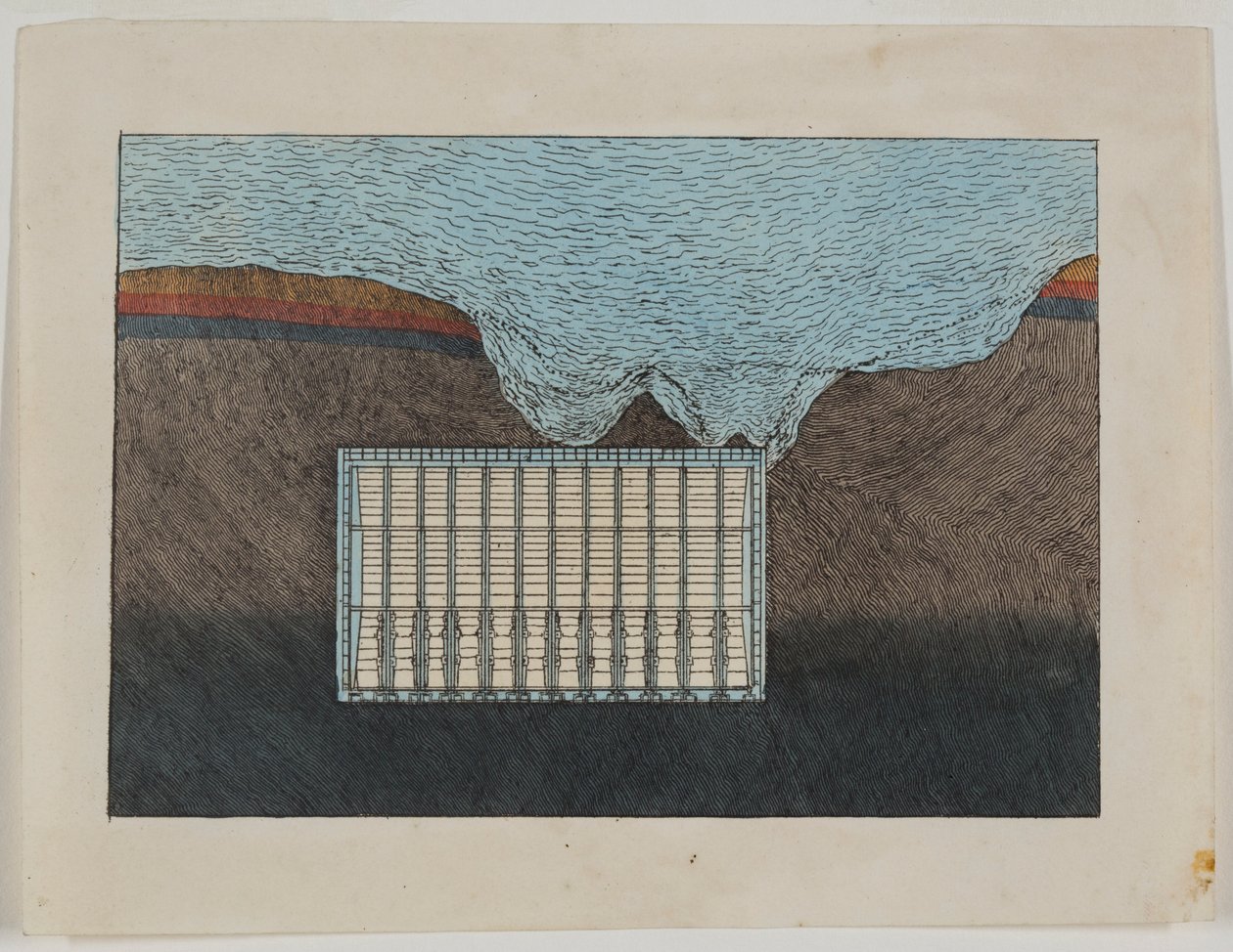 Uma vista de lavagem do escudo, c.1818-39 (aguarela) de Richard Beamish