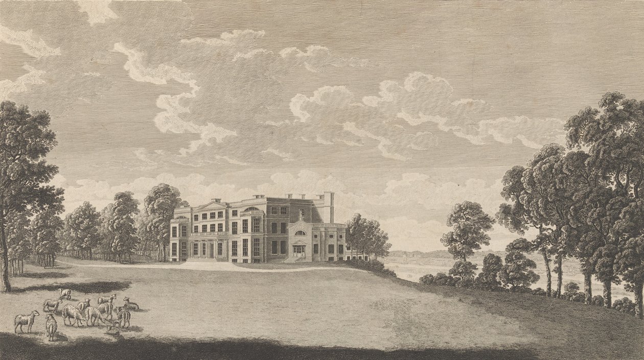 Belvidere House, perto de Erith, no condado de Kent, de Edward Hasted, The History a..., 1777-90. de Richard Bernard Godfrey