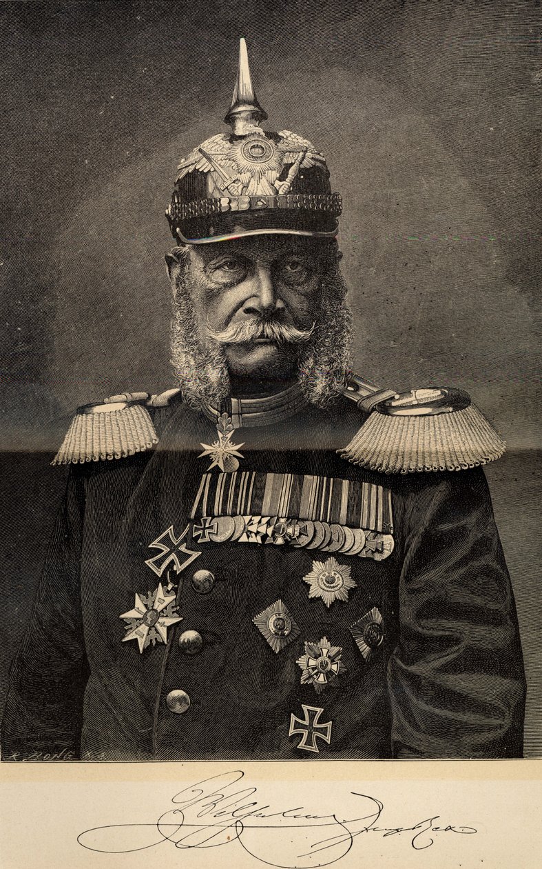 William I 1797-1888, rei da Prússia e imperador alemão, aos 90 anos de idade, 1887. de Richard Bong