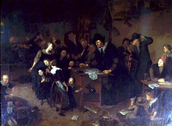 Interior de uma escola de Richard Brakenburg