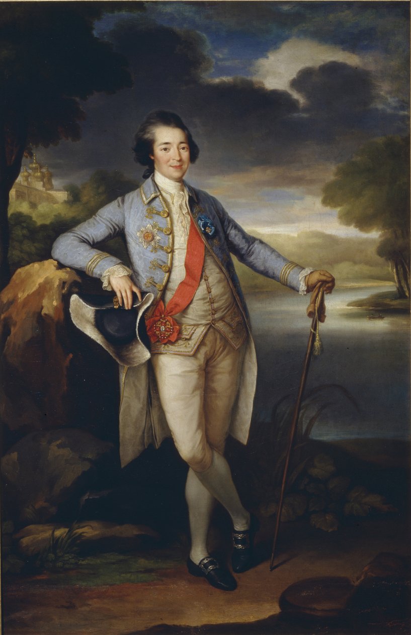 Retrato do príncipe Alexander Kurakin 1752-1818, c. 1780 de Richard Brompton