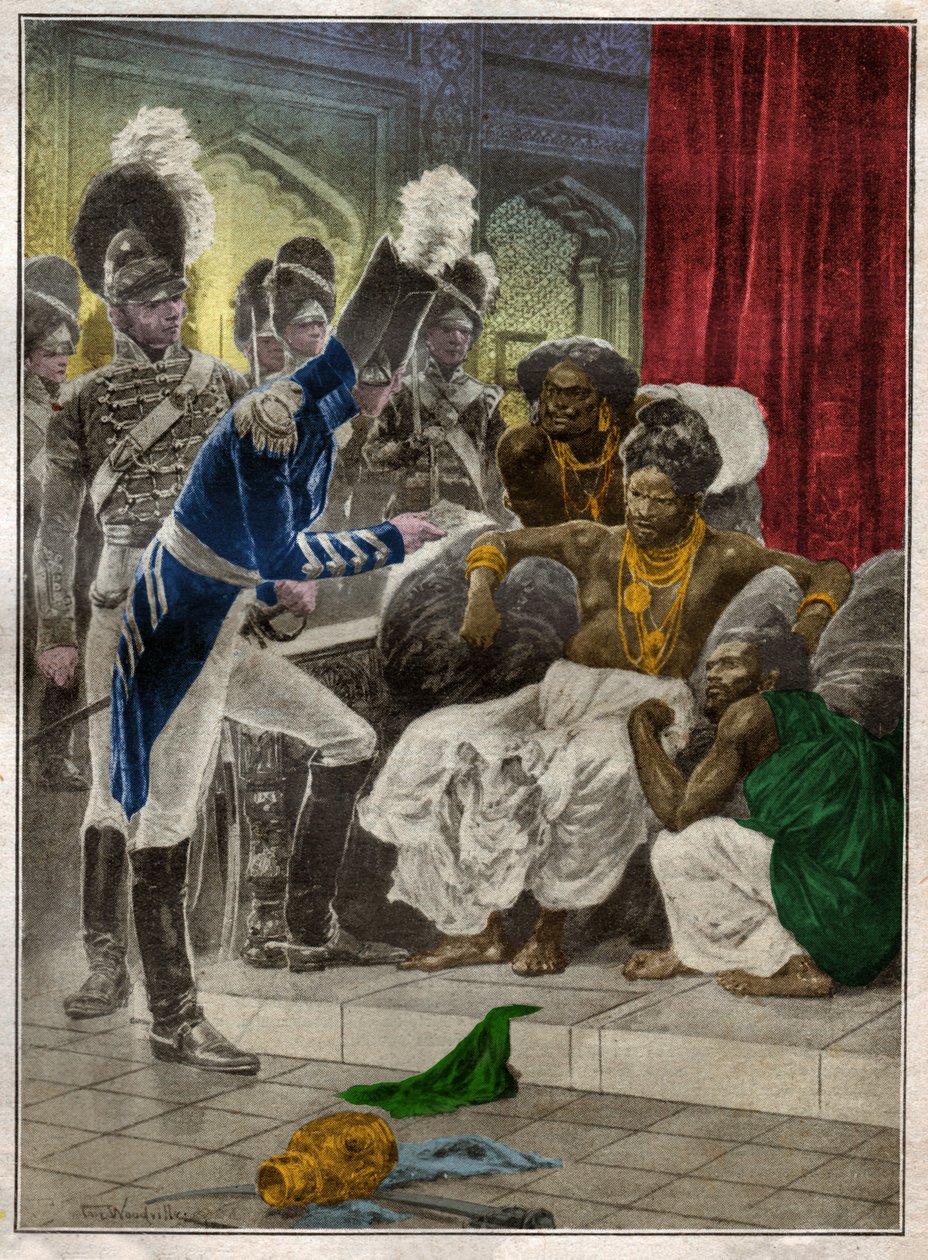 Sri Vikrama Rajasinha, rei de Kandy (Sri Lanka) demitido pelos ingleses em 1815. 1924 (Ilustração) de Richard Caton (after) Woodville