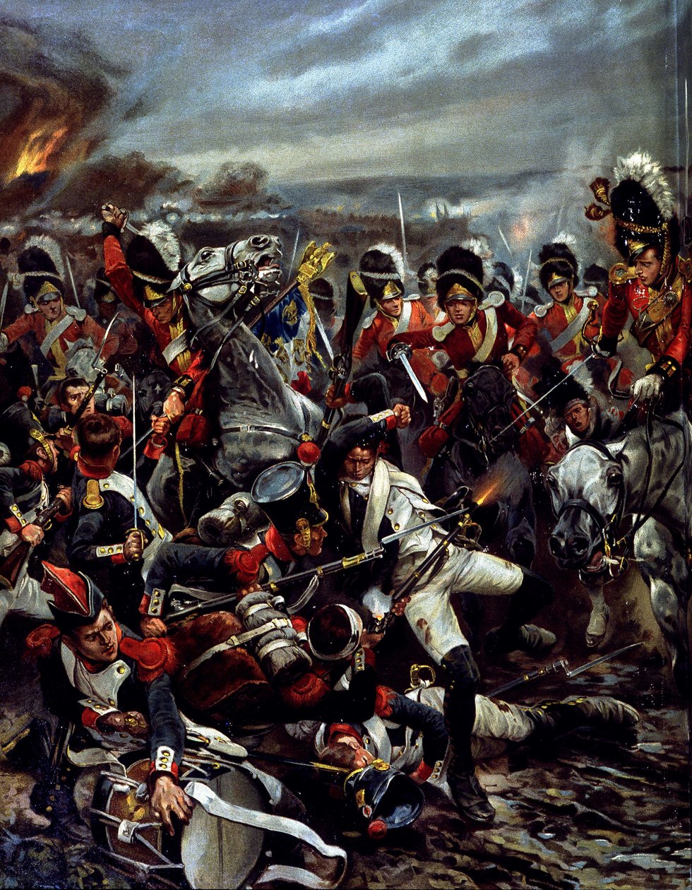 O Encargo dos Escoceses em Waterloo - pintura de Caton Woodville de Richard Caton (after) Woodville