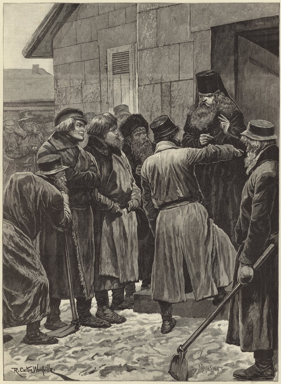 A fome na Rússia (gravura) de Richard Caton II (after) Woodville