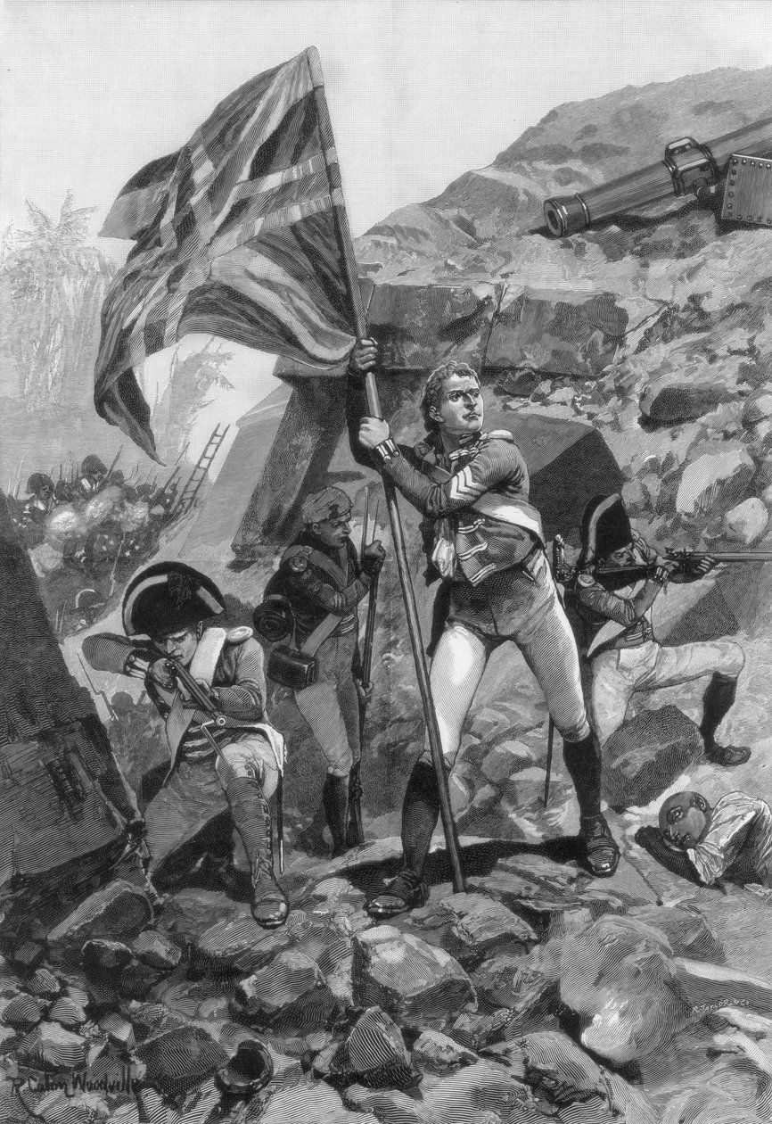 Conduta corajosa do sargento Graham, Batalha de Seringapatam, 1894. de Richard Caton II Woodville