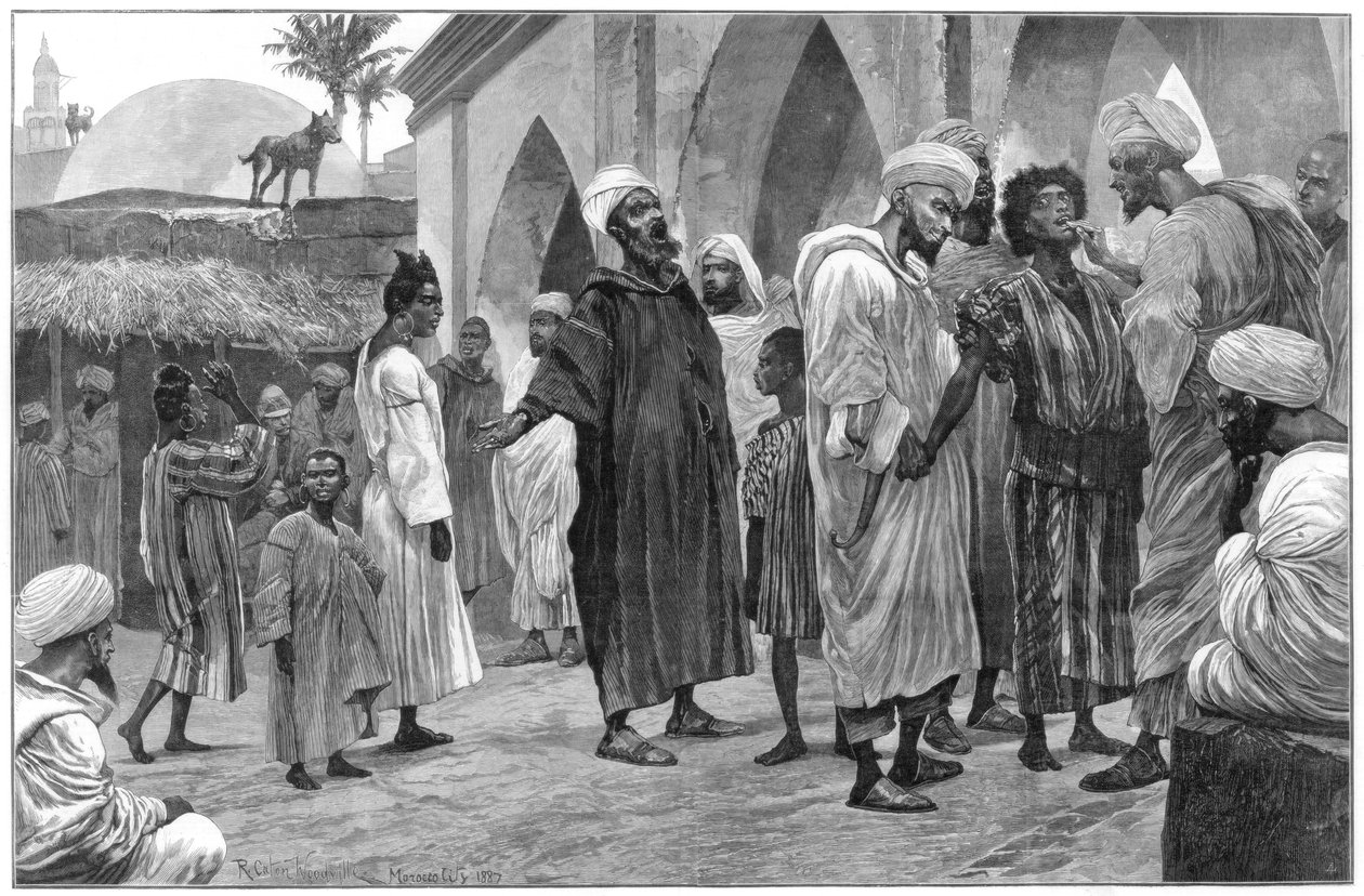 O mercado de escravos em Marrocos, 1888 de Richard Caton II Woodville