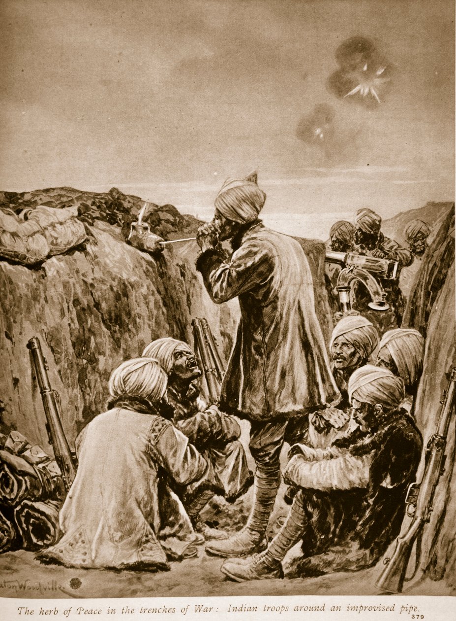 A erva da paz nas trincheiras da guerra, 1914-19 de Richard Caton Woodville