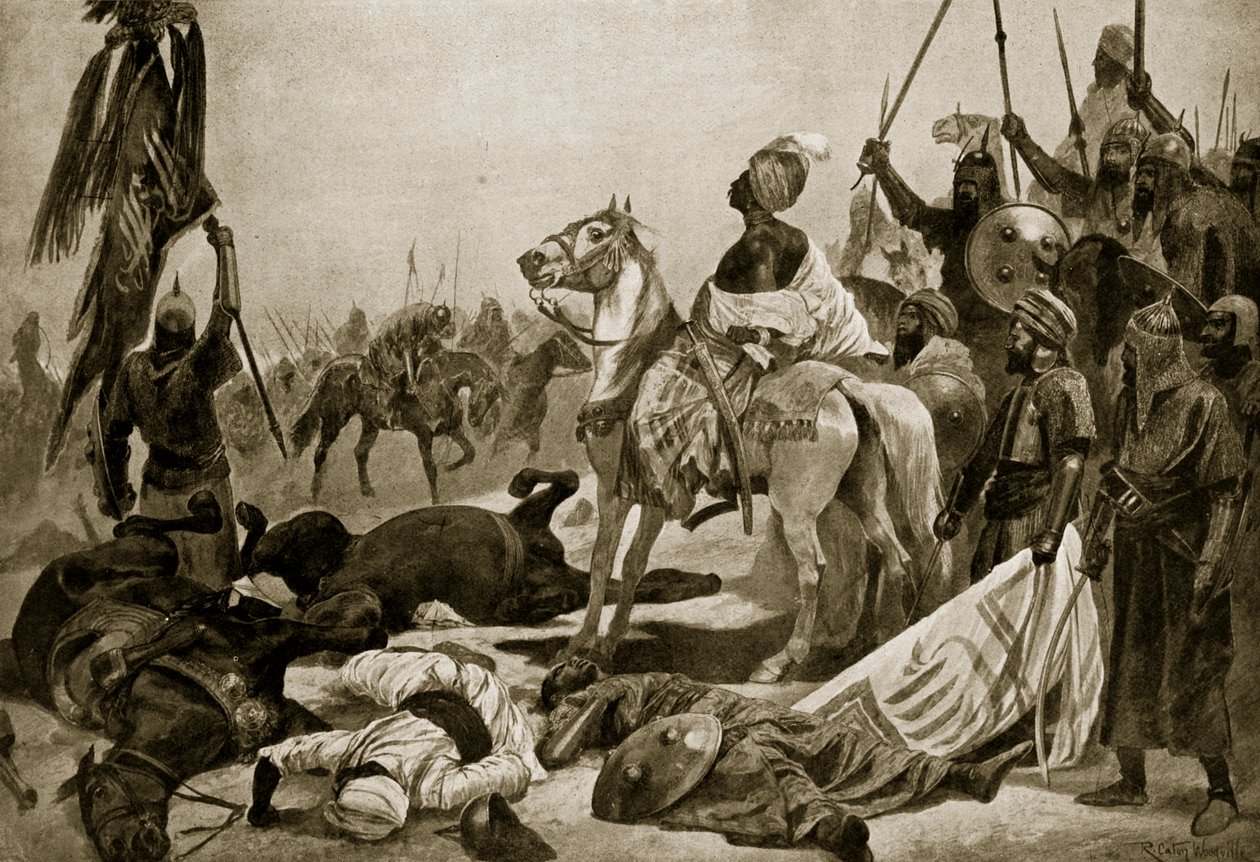 Hyder Ali em Conjeveram, 1780, ilustração de &39;Hutchinson da história da nação britânica&39;, c.1923 de Richard Caton Woodville junior