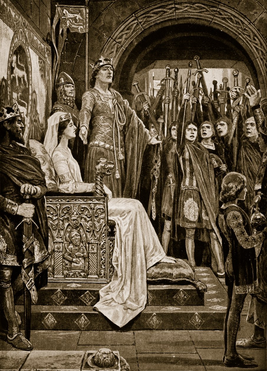 A Assembléia de Windsor, 1126, ilustração da "Hutchinson&39;s Story ofthe British Nation", c.1923 de Richard Caton Woodville junior