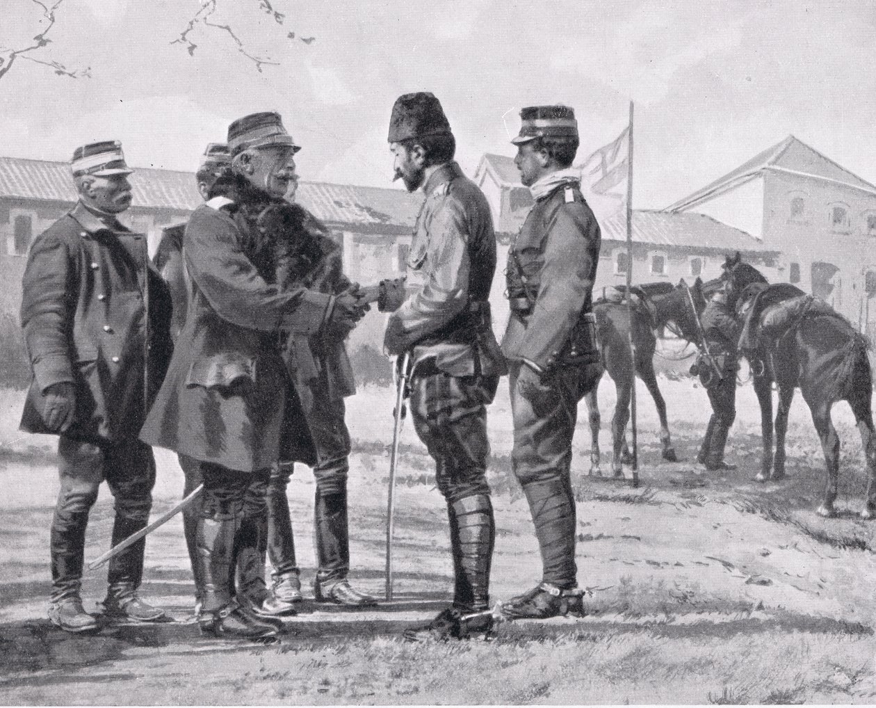 A rendição de Yanina, ilustração da "História das Nações de Hutchinson", 1915 de Richard Caton Woodville junior