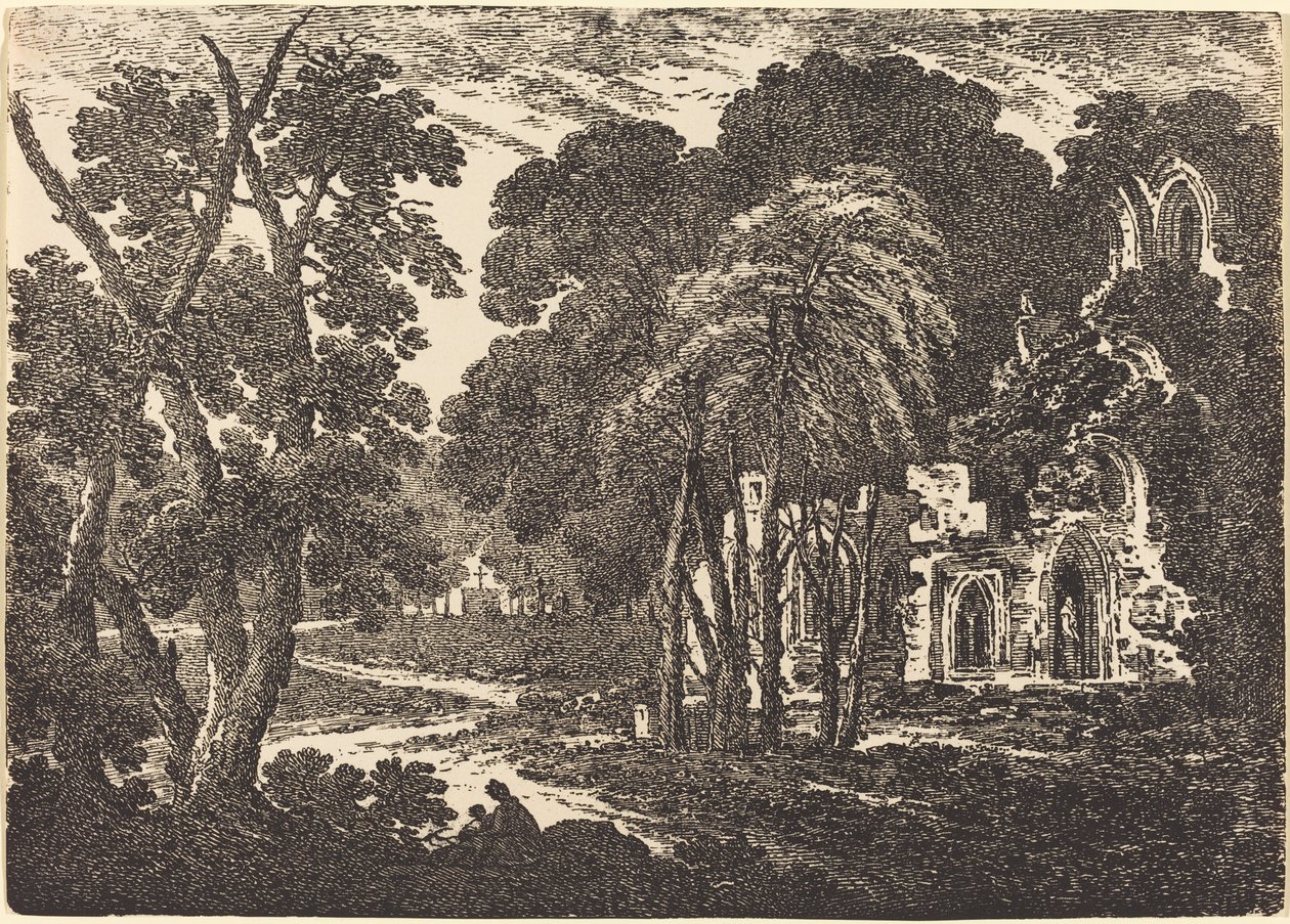 Abadia arruinada entre árvores de Richard Cooper II