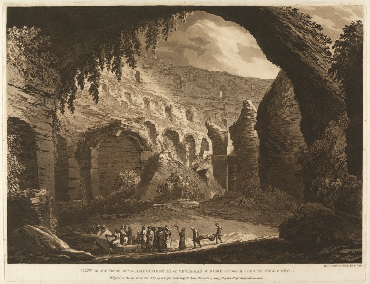 Vista no Interior do Anfiteatro da Vespasão em Roma Comummente chamado Coliseu de Richard Cooper the Elder