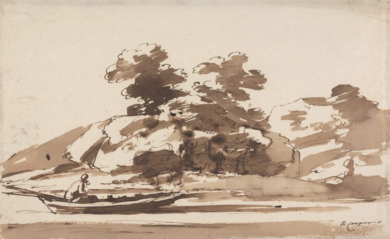 Barqueiro numa Punt de Richard Cooper the Younger