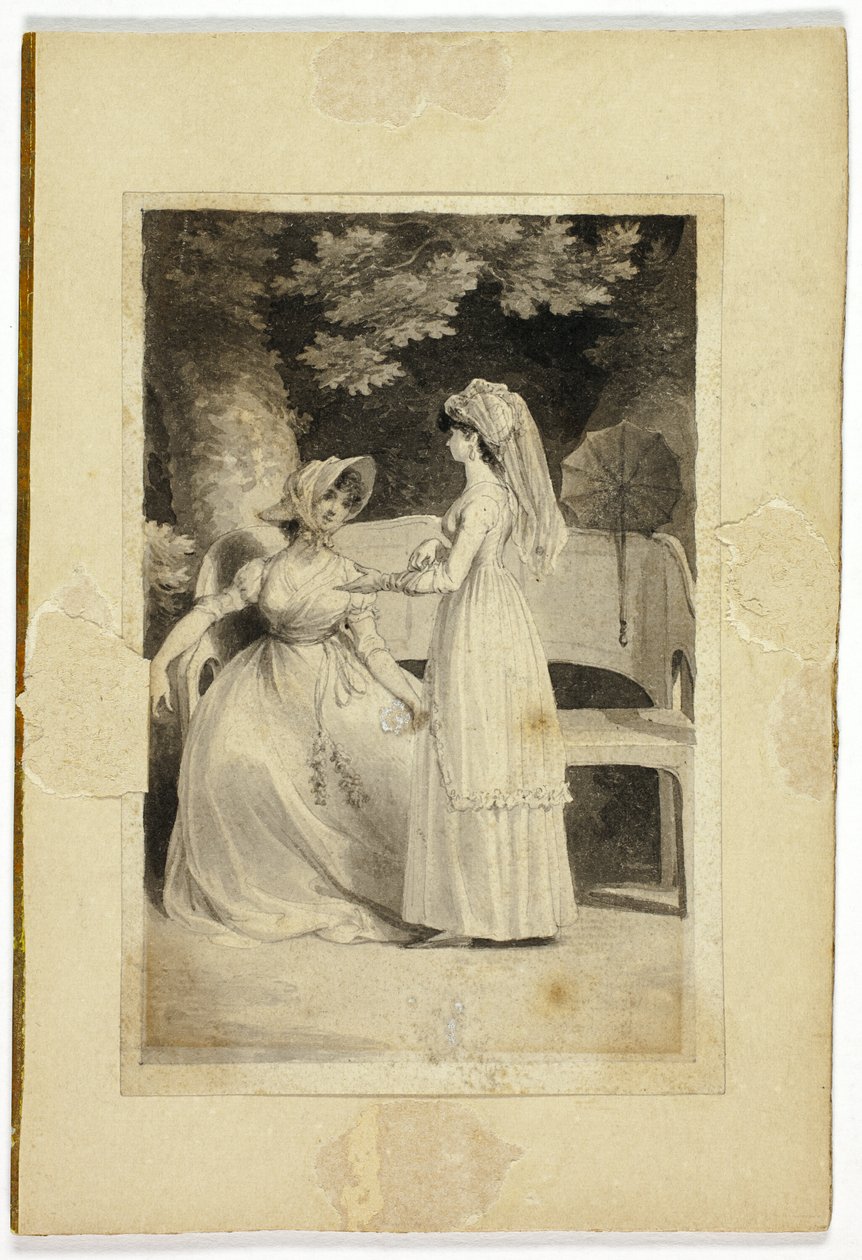 Duas mulheres em um jardim de Richard Corbould