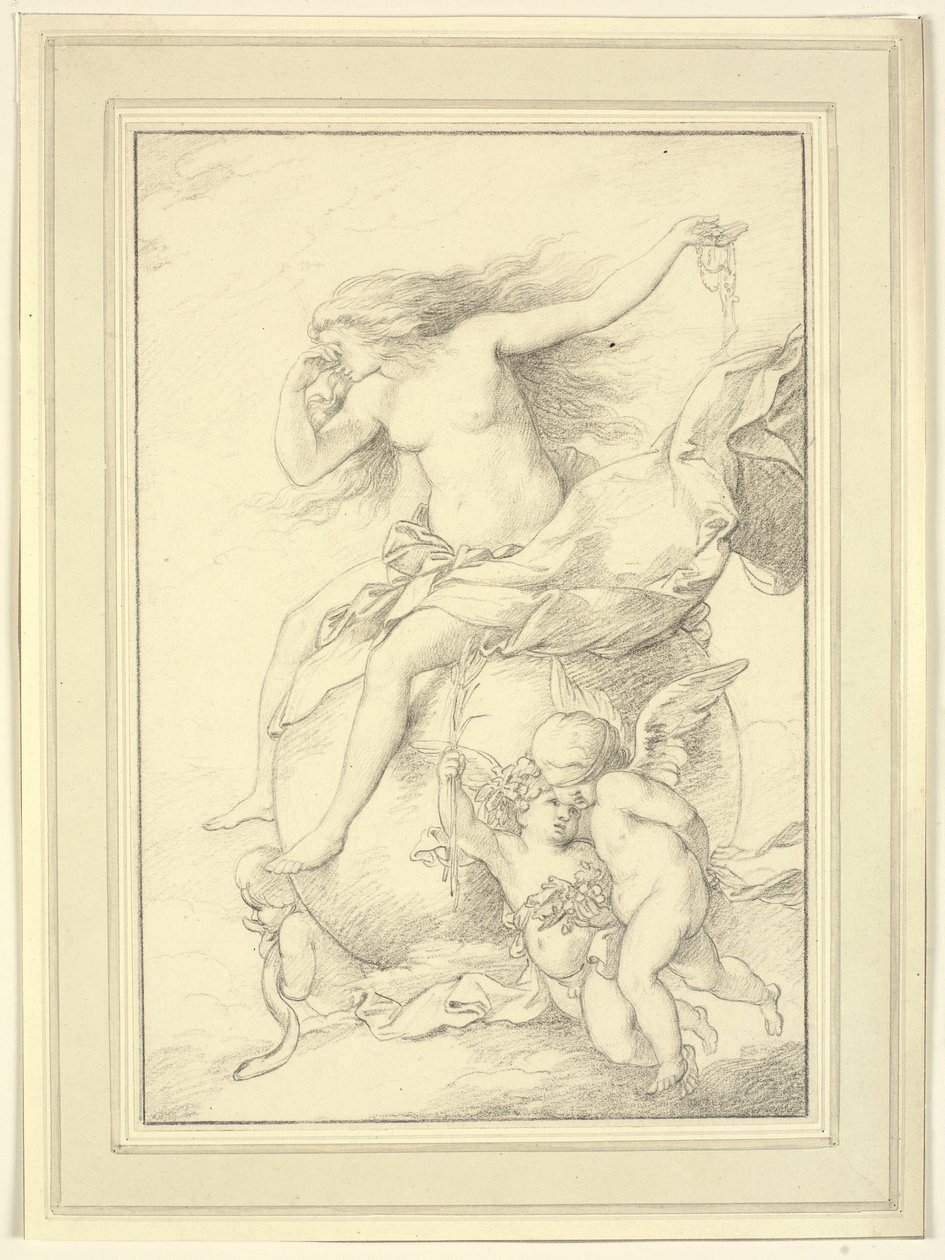Alegoria da Fortuna em um globo cercado por putti de Richard Cosway