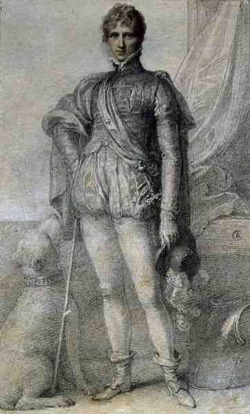 Charles, 4º Conde de Harrington (chumbo preto tingido com aguarela) de Richard Cosway