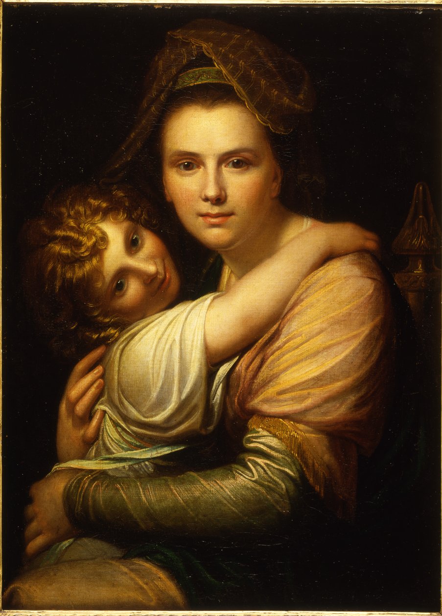 Retrato da esposa e filha do artista de Richard Cosway