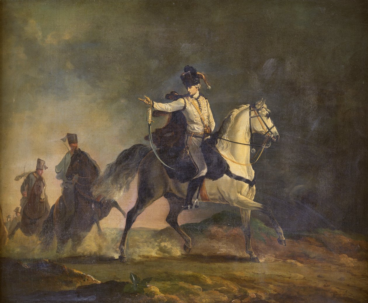 O Conde de Ancram Montado num Carregador, c.1773 (óleo sobre tela) de Richard Cosway