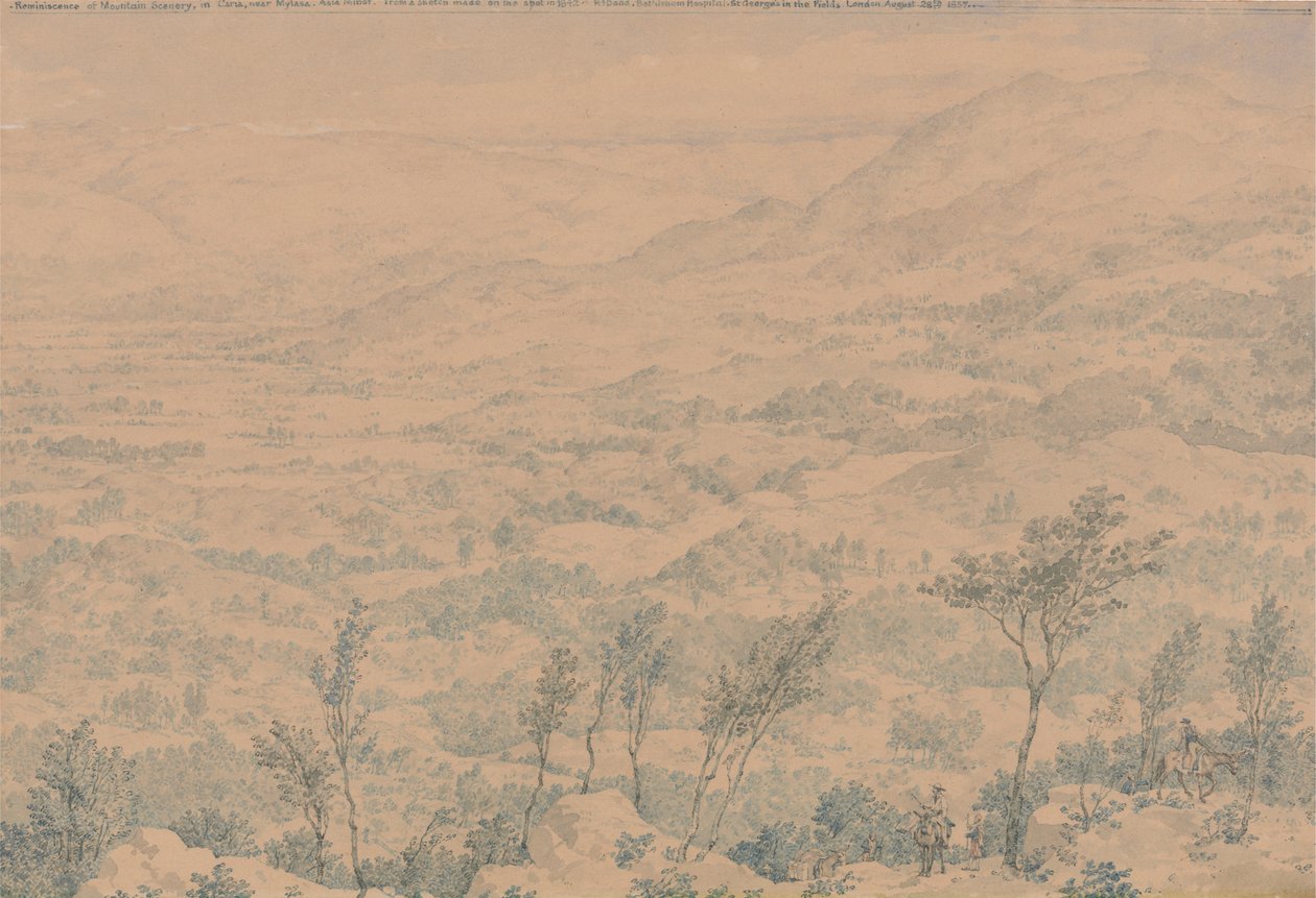 Reminiscência do Cenário de Montanha na Caria, perto de Mylasa, Ásia Menor de Richard Dadd