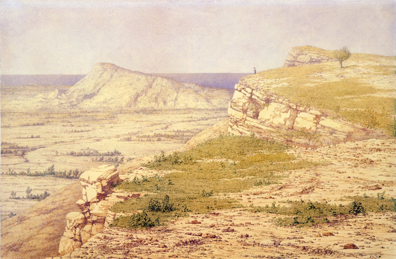 Vista da Ilha de Rodes (aguarela sobre papel) de Richard Dadd