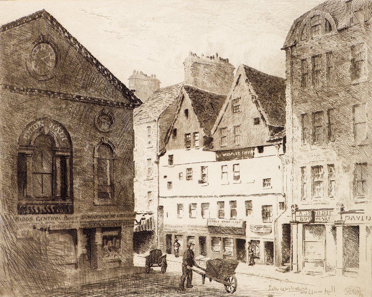 Lady Warkstairs e Union Hall (gravura) de Richard Davidson Winter