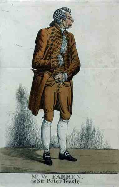 Sr. William Farren (1786-1861) como Sir Peter Teazle de Richard Dighton