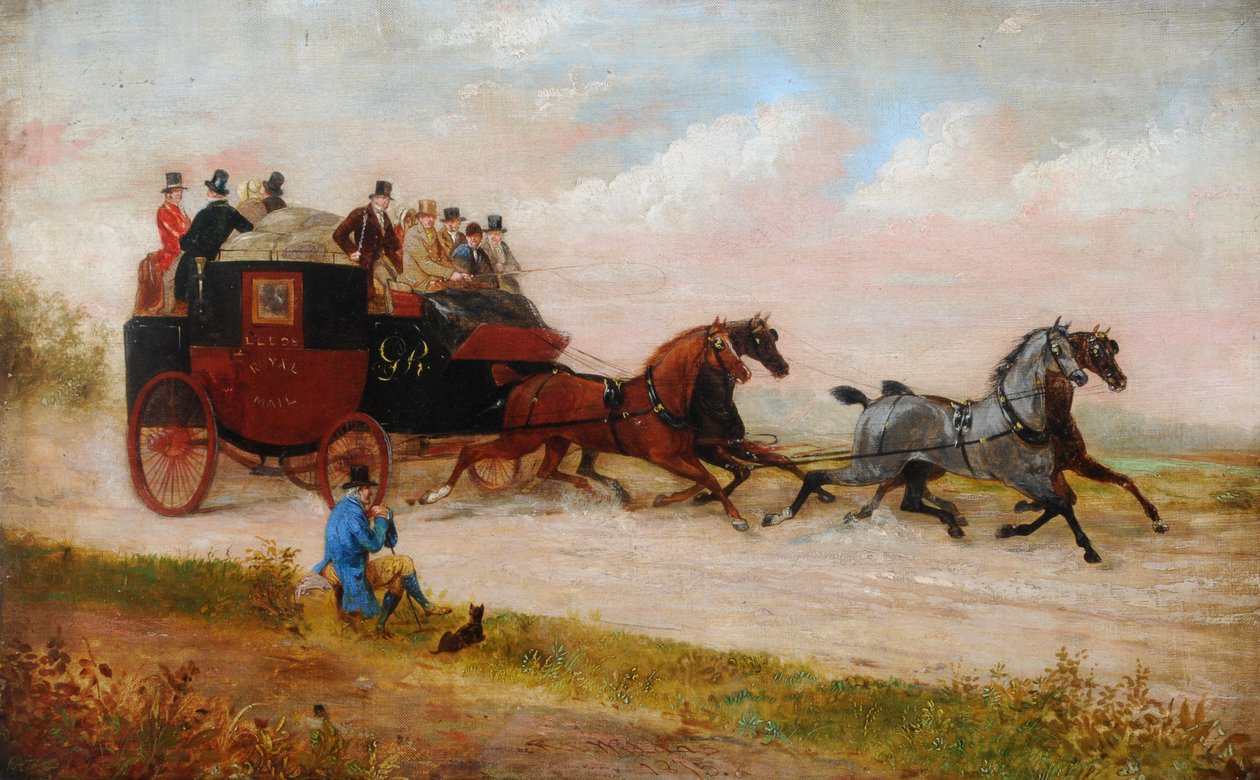 Leeds Royal Mail Coach, c.1875 (óleo sobre tela) de Richard Dodd Widdas