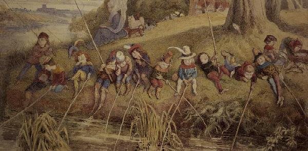 Dama Julianna Berners Ensinando aos seus Jovens Alunos a Arte de Pescar de Richard Doyle