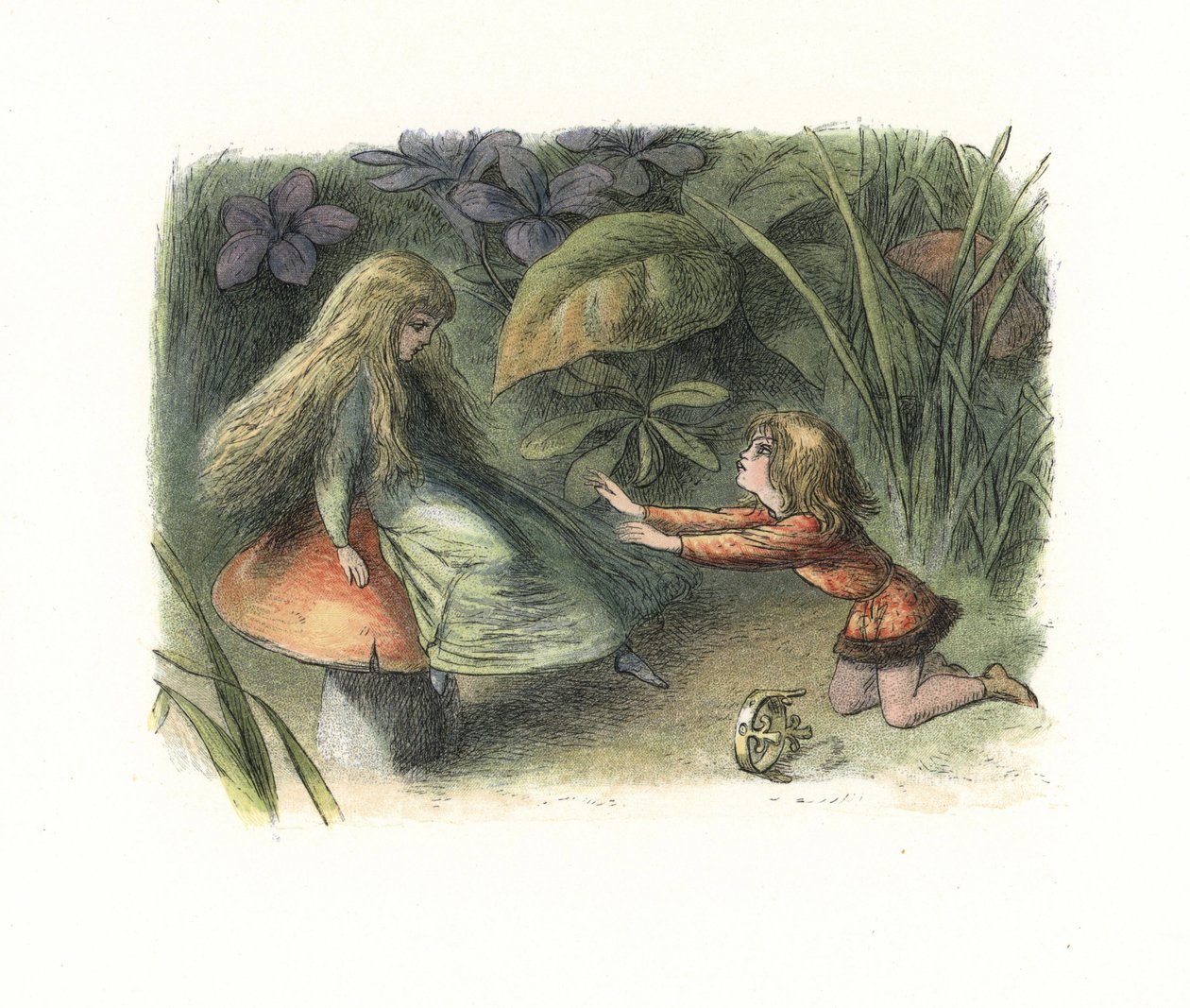 Príncipe Elf rejeitado por uma fada em um cogumelo (litografia) de Richard Doyle