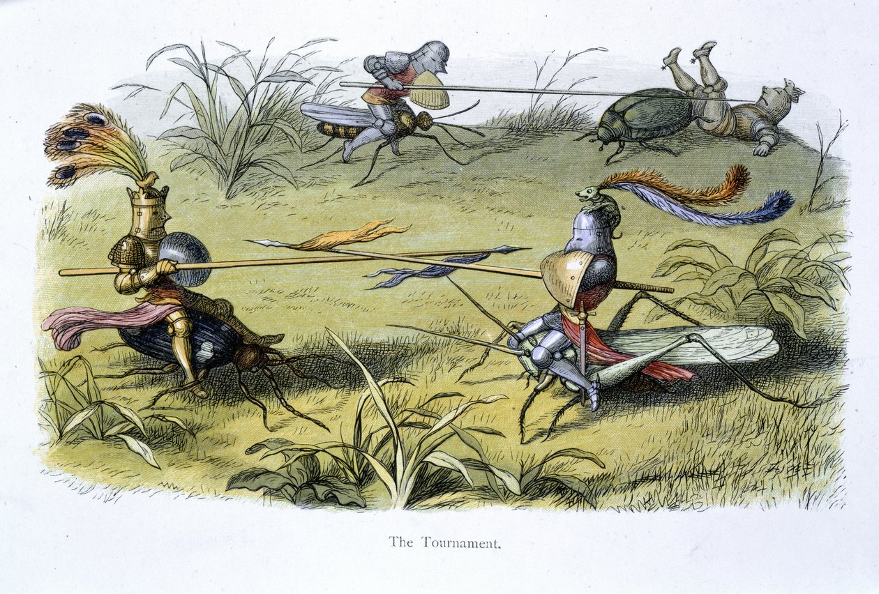 Cavaleiros elfos duelando de Richard Doyle
