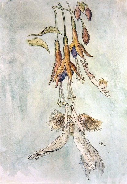 Festas entre Fuscias (aguarela sobre papel) de Richard Doyle