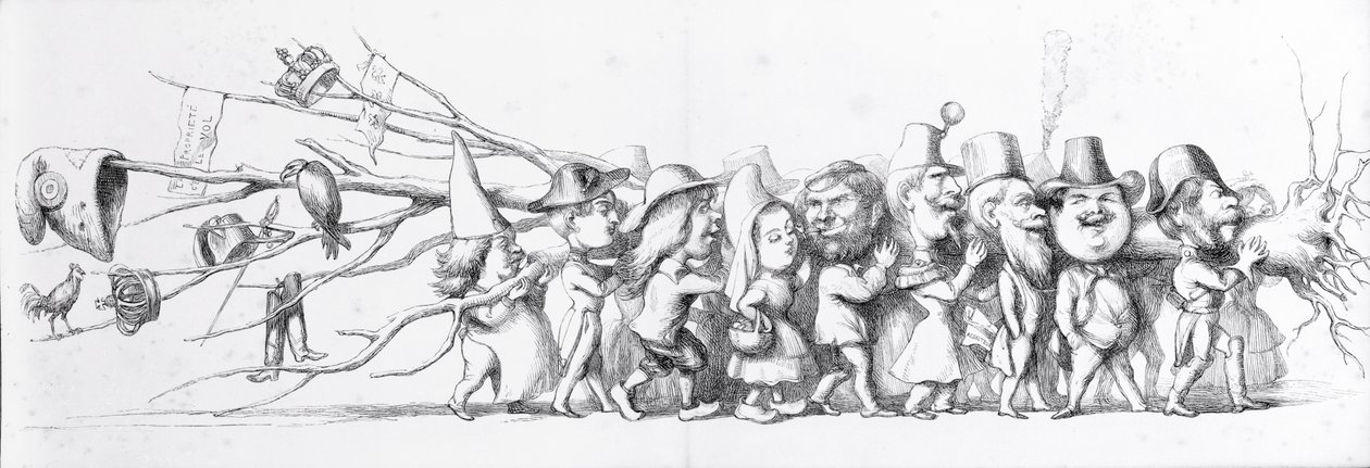 Visitantes franceses da Grande Exposição, 1851 de Richard Doyle
