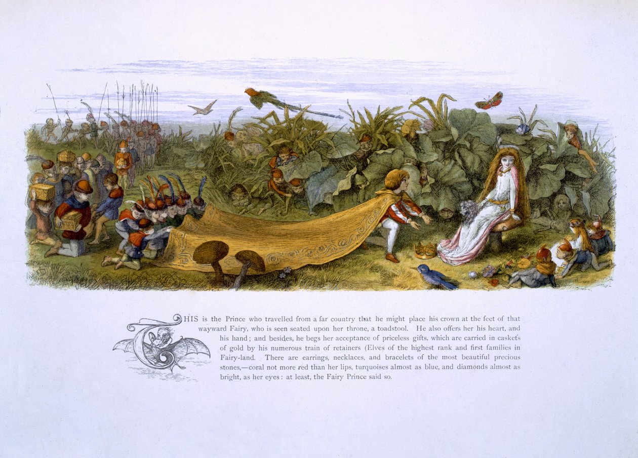 Ilustrações de &39;In Fairyland: Uma série de imagens do mundo dos elfos&39; de William Allingham e Andrew Lang de Richard Doyle