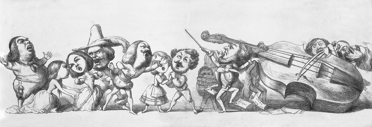 Visitantes italianos da Grande Exposição, 1851 de Richard Doyle
