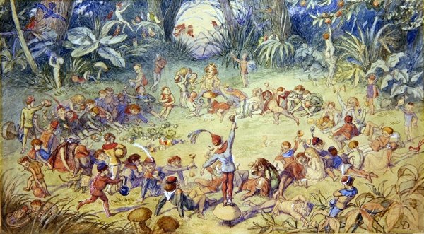 O Anel de Fada (aguarela e lápis sobre papel) de Richard Doyle